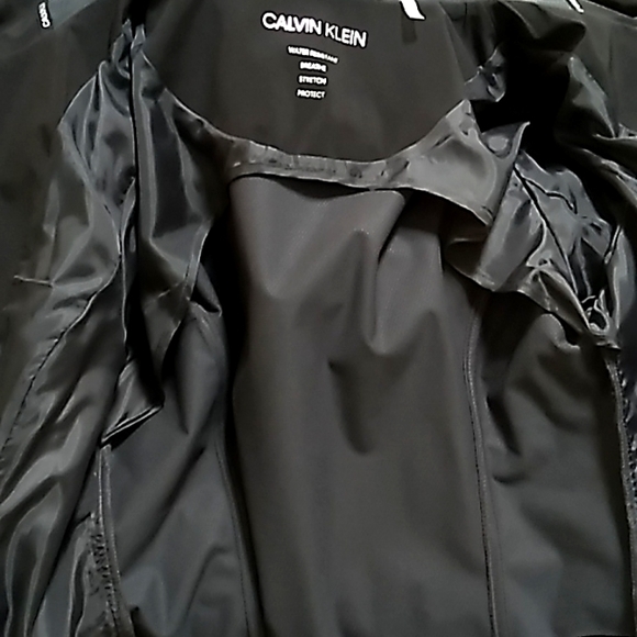 Calvin Klein Black Hooded Trench Coat. Size Medium  NWOT - Picture 11 of 16